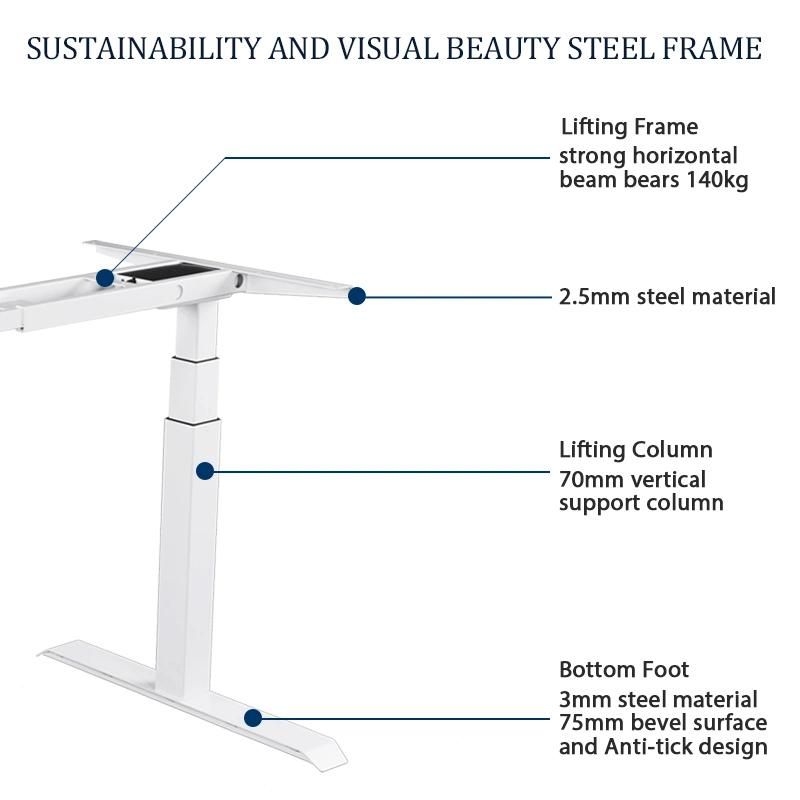 Factory Price Quiet and Durable 3 Stage Sit Standing Desk with CE-EMC Certificated