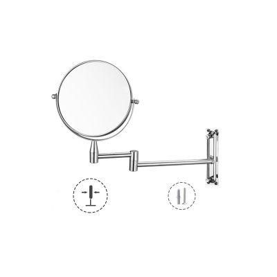 Customization Bathroom Double-Sided 2X/3X/5X Magnifying Folding Telescopic Wall Hanging Free Punching Beauty Mirror