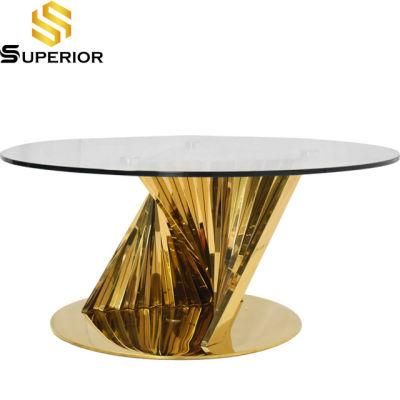 Wholesale Round Mirror Glass Top Dining Table Made In China