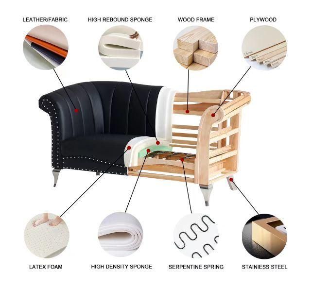 European Newest Design Royal Modern Sectional 1+2+3 Fabric Sofa with Good Quality and Medium Back
