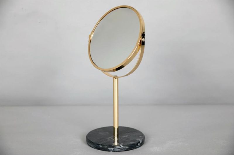 Luxury Modern Round Standing Marble Pedestal Makeup Mirrors for Dressing Table in Home and Hotel