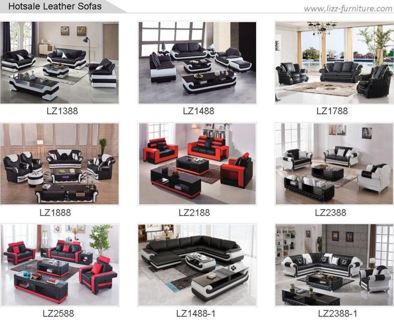 Modern European Office Leisure Top Grain Genuine Leather 1+2+3 Sofa Furniture Set