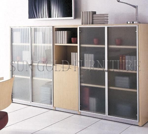 Modern Glass Door Filing Cupboard Durable New Office Furniture Executive File Storage Cabinet