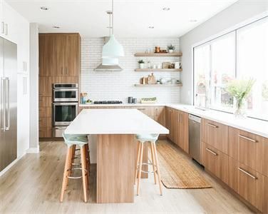 Custom Modern Large Sized Fresh High Impressure MDF Melamine Kitchen Cabinet