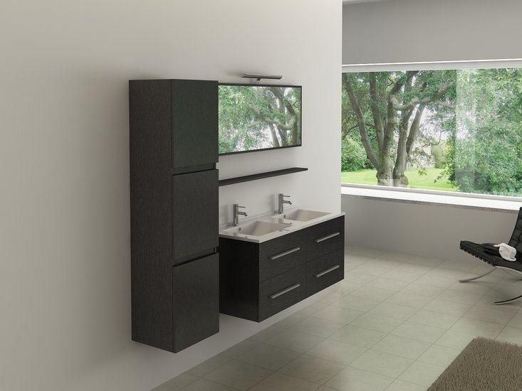 2022 European Style Simple Bathroom Cabinet Vanity Ceramics Double Sinks with Side Cabinet Large Storage Bathroom