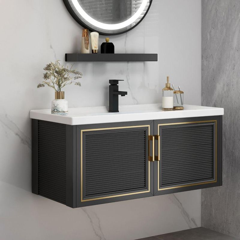 China Factory Wholesale Luxury Rock Plate Bathroom Cabinet with Mirror Cabinet