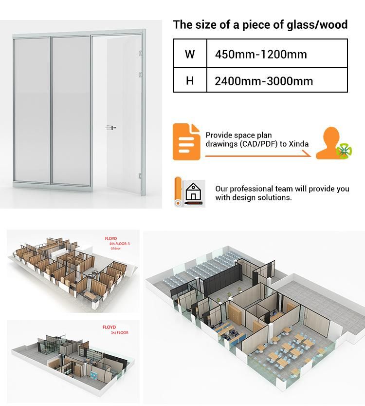 High Quality Glass Wall Price Design Partition Office Furniture