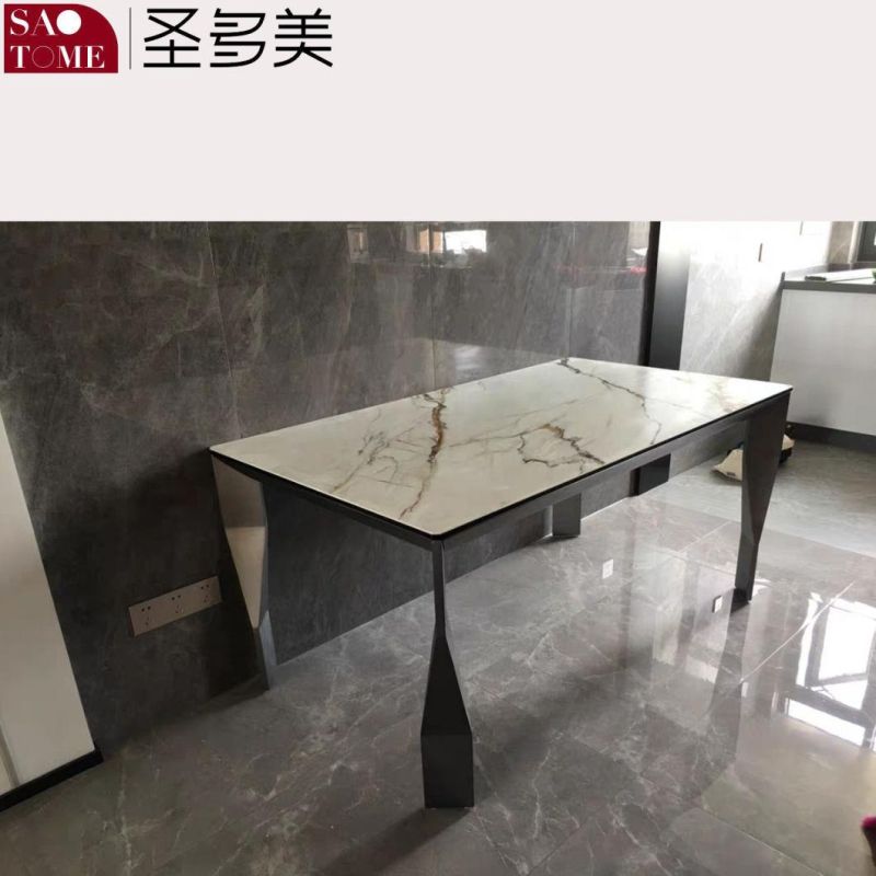 Modern Living Room Rock Board Furniture Four Legged Dining Table