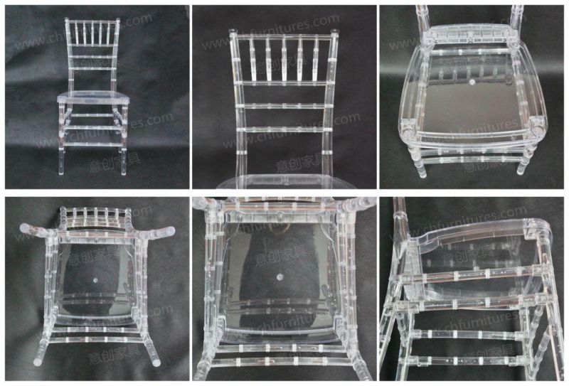 Acrylic Transparent Resin Outdoor Wedding Event Crystal Bamboo Chair Napoleon Chair