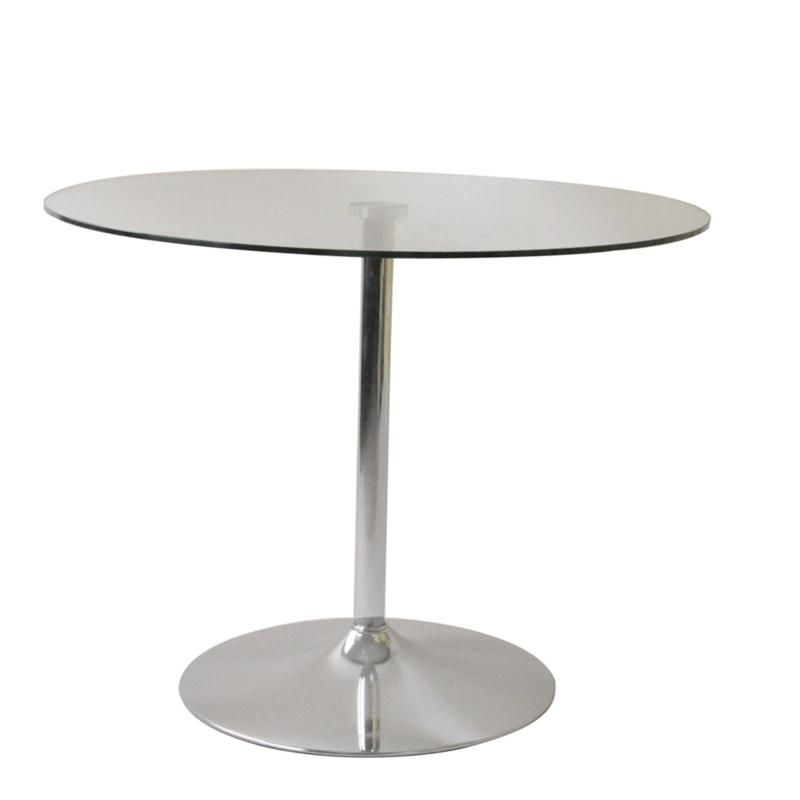 Factory Price Modern Home Small Round Clear Tempered Glass Round Side Dining Table