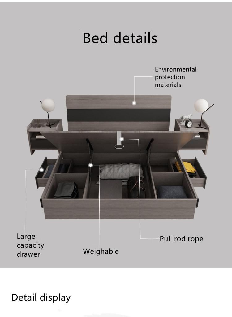 Modern Customized Wooden Style Single Double Size Bed Bedroom Furniture