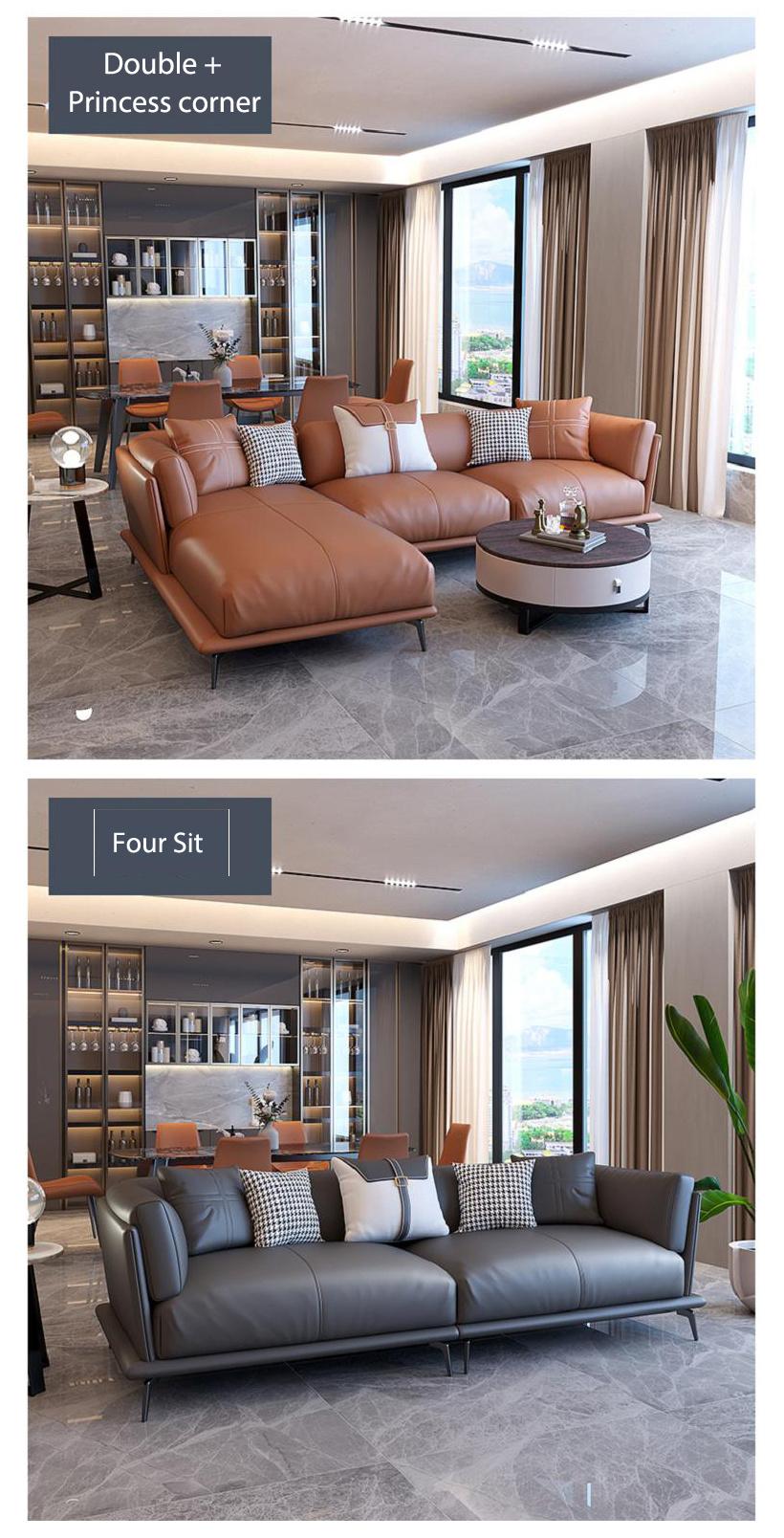 Wholesale Foshan Cheap Price Family Modern Design Leather Sectional Sofa Sets Furniture