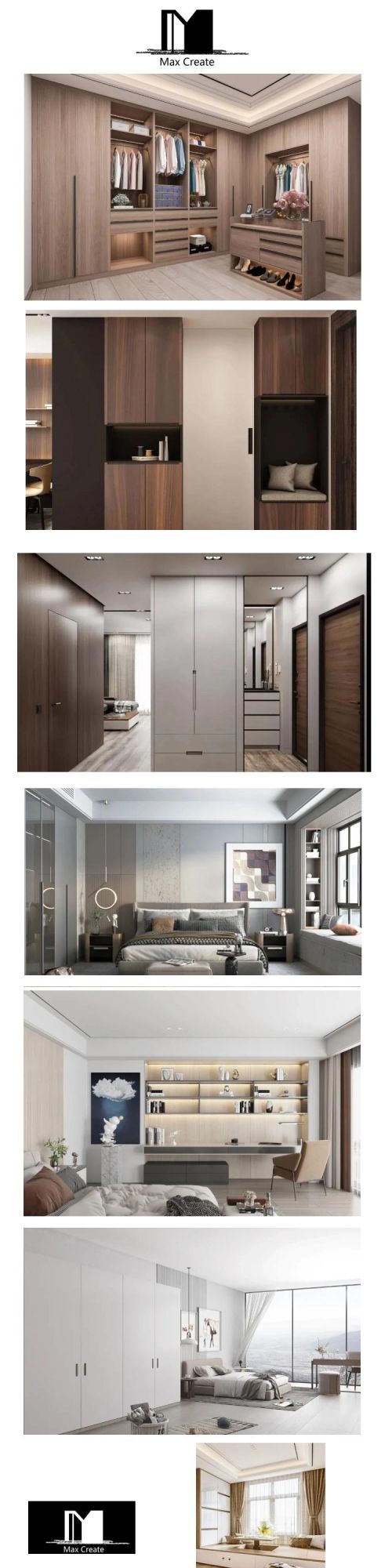 High Quality Modular Simple Designs Modern Home Wardrobe Clothes Closet with Doors