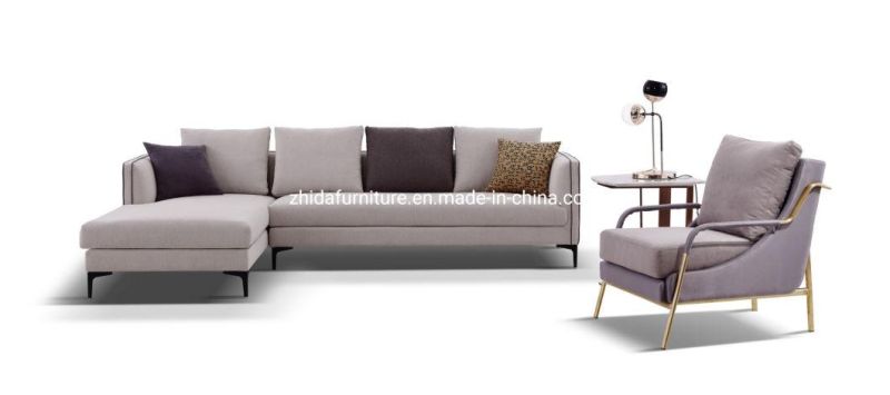 Cheap Modern Villa Apartment Hotel Home Furniture Living Room Bedroom L Shape Fabric Lobby Sofa