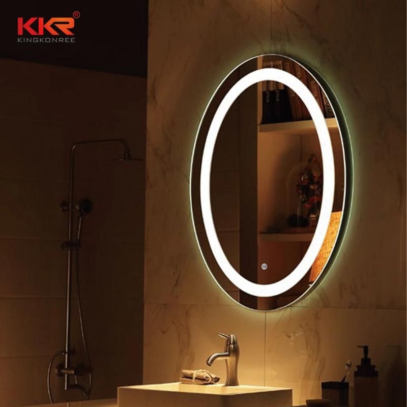 Hotel Aluminum Alloy Frame Rectangle Touch Screen LED Bathroom Mirror with Light