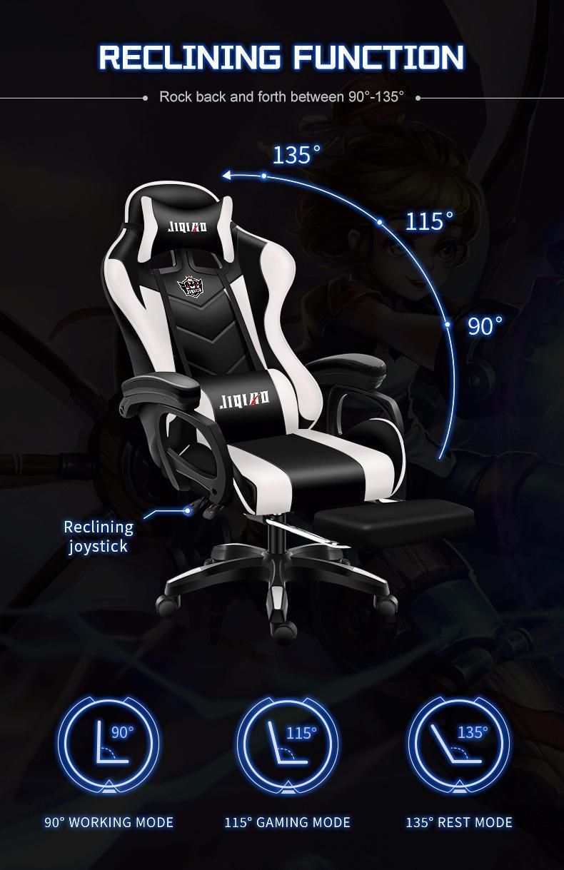 Hot Sale RGB Custom High Back Ergonomic Leather Silla Gamer Office PC Game Computer Racing Gaming Chair with Lights and Speakers