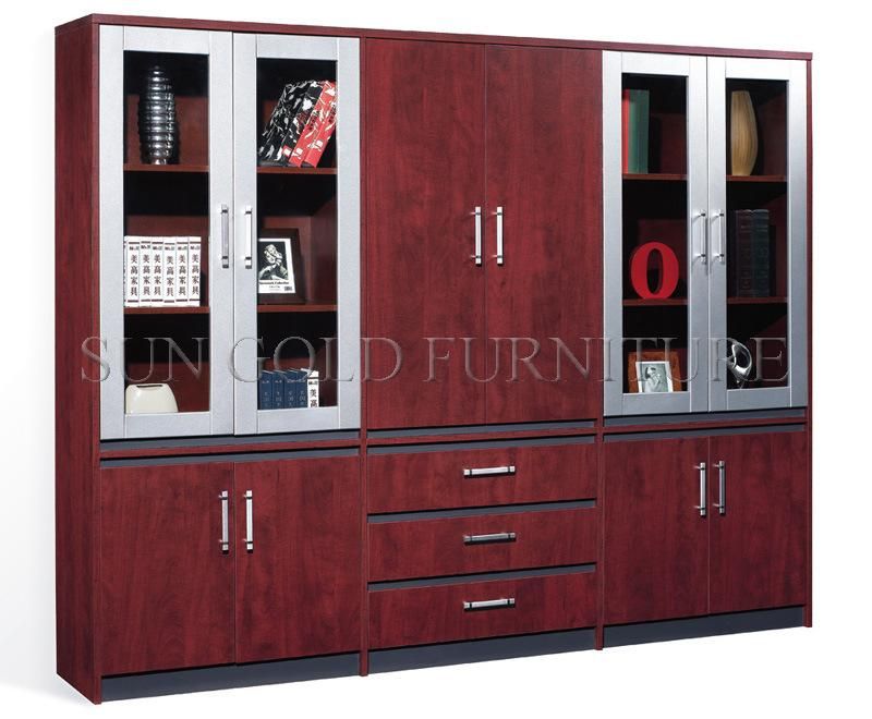 Modern Glass Door Filing Cupboard Durable New Office Furniture Executive File Storage Cabinet