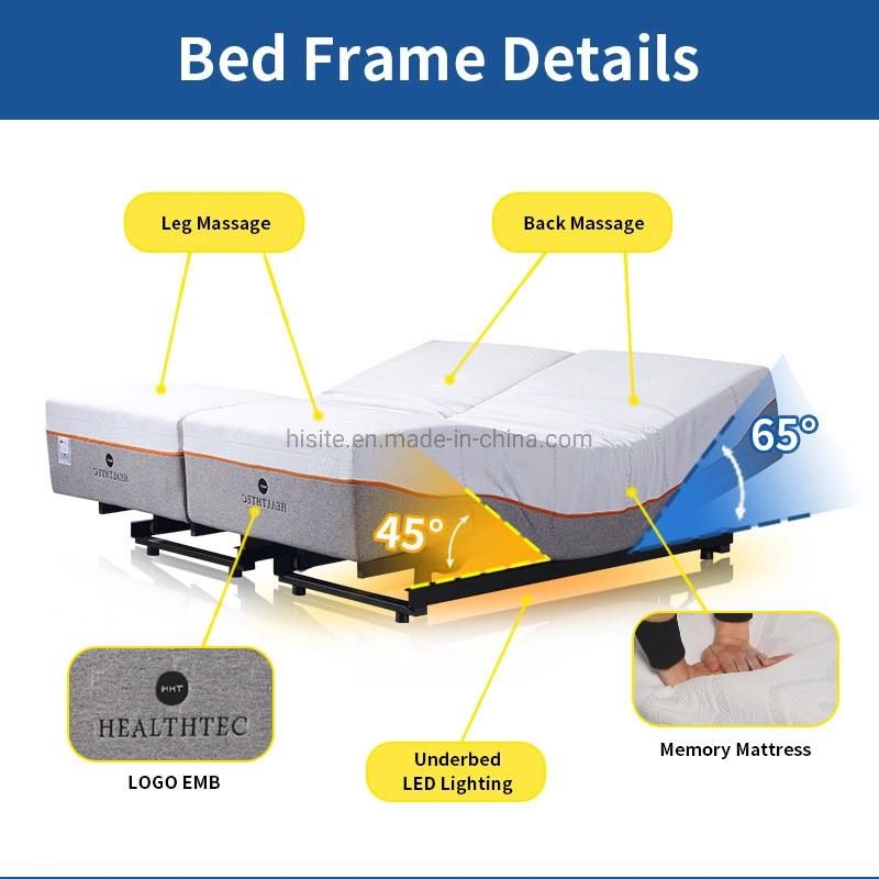 Modern Bedroom Metal Single Adjustable Bed for Sale