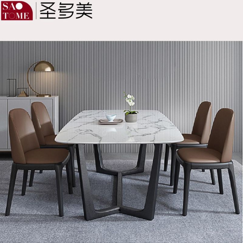 Modern Rock Board Furniture V-Shaped Table Solid Wood Dining Table