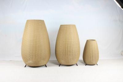 Garden Decoration Use Aluminum Frame PE Rattan Lampshade Set Outdoor Furniture