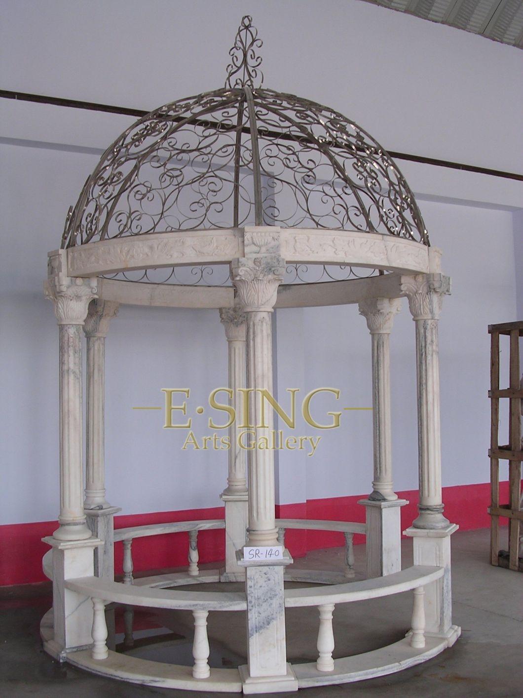 Modern Style Luxury Garden Patio Outdoor Simple Yellow Marble Gazebo for Sale