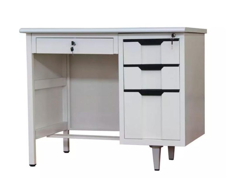 Steel Office Desk with 3 Side Drawers Metal School Desk Office Furniture Metal Office Desk