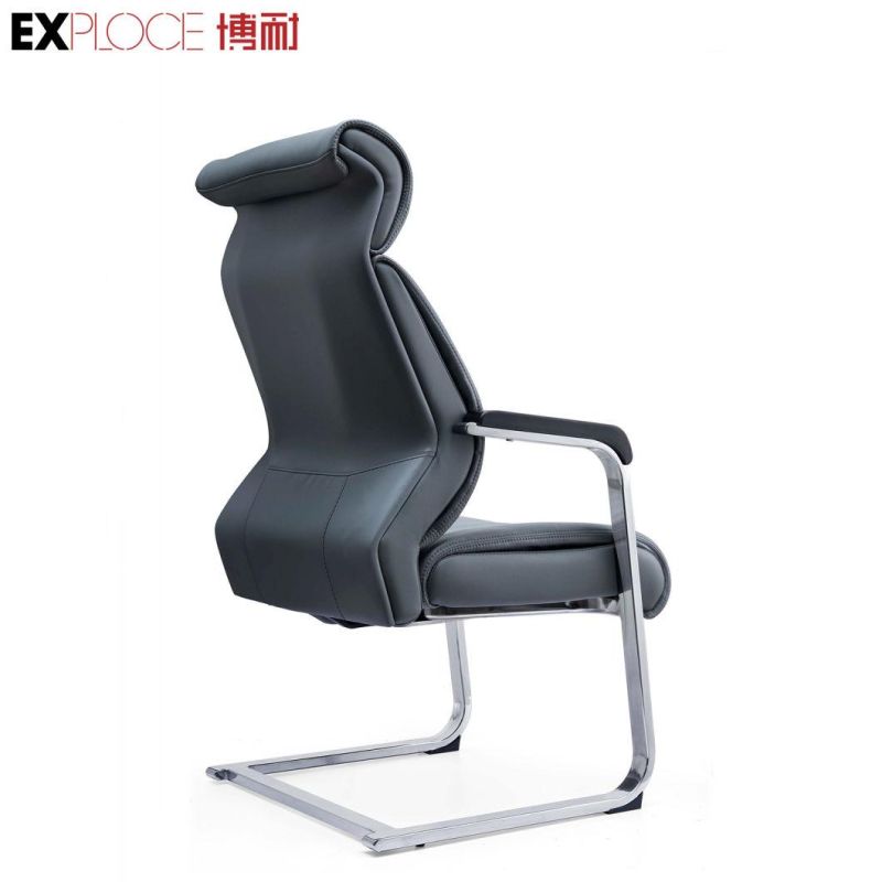 Modern Fancy Metal and Leather Elegant Design High Back PU Chair Dining Office Chair Living Room Kitchen Furniture