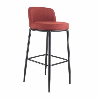 Top Sale Hotel Furniture Restaurant Furniture Metal Frame Bar Stool Chair with Fabric Seat