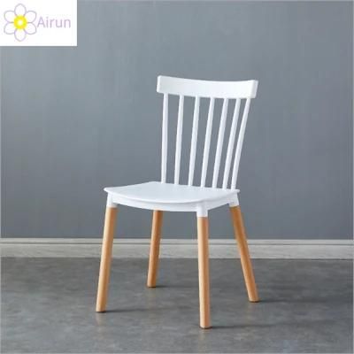 Plastic Windsor Chair Nordic Style Restaurant Beech Dining Chair Designer Plastic Chair Leisure Cafe Chair