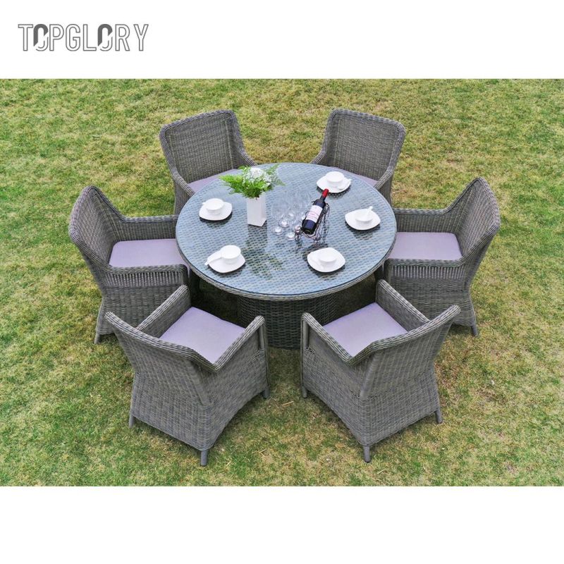 Modern Chinese Outdoor Garden Hotel Home Dining Room Resort Villa Balcony Leisure Wicker Rattan Chair and Table