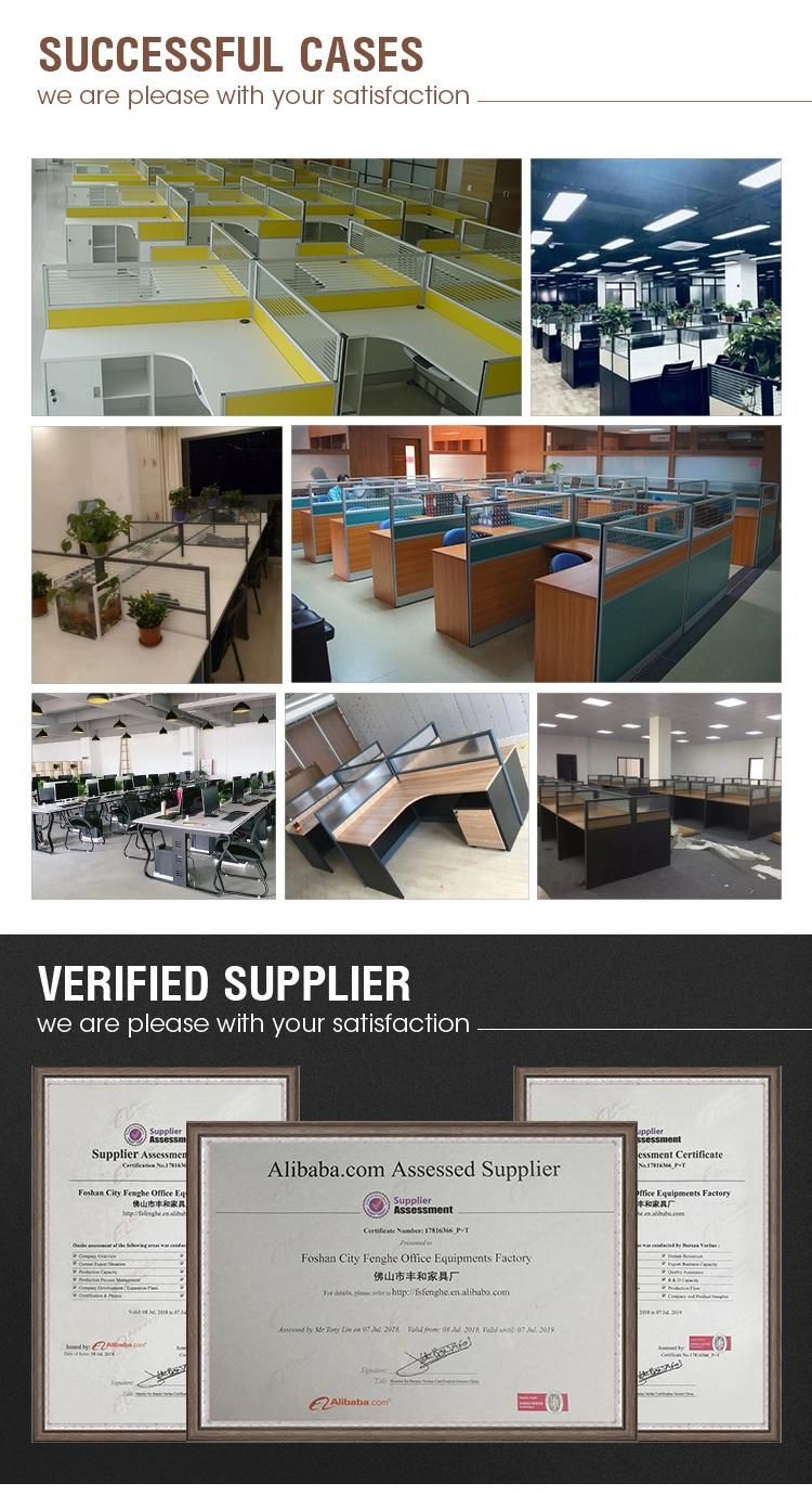 Modern Industrial PC Call Center Computer 4 People Staff Furniture Workstation Desk Office Table