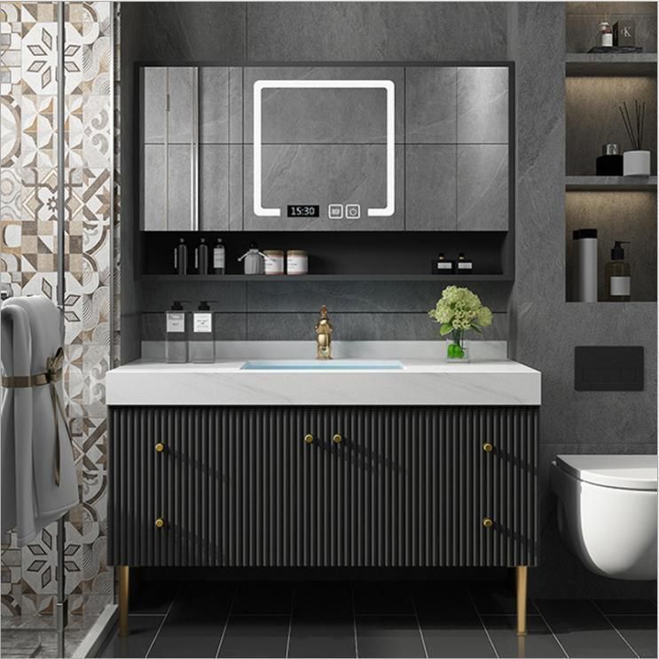 Italian Light Luxury Modern Simple Rock Plate Bathroom Cabinet