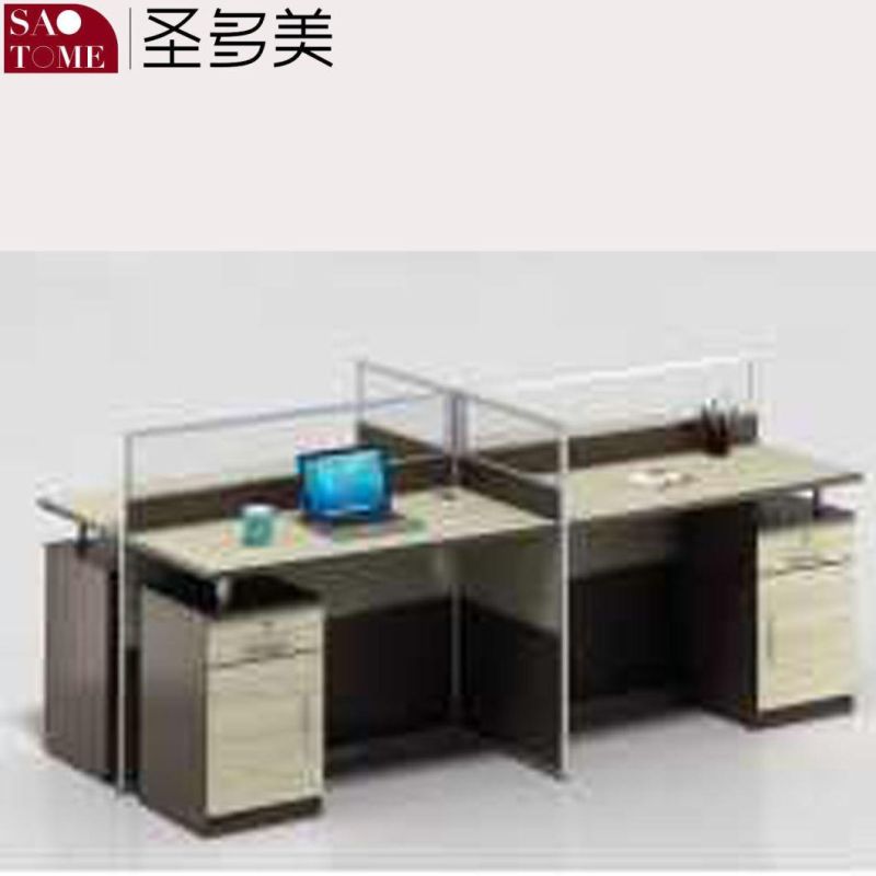 Office Furniture C35 Two-Person Card Position with Movable Cabinet and Fixed Cabinet Office Desk