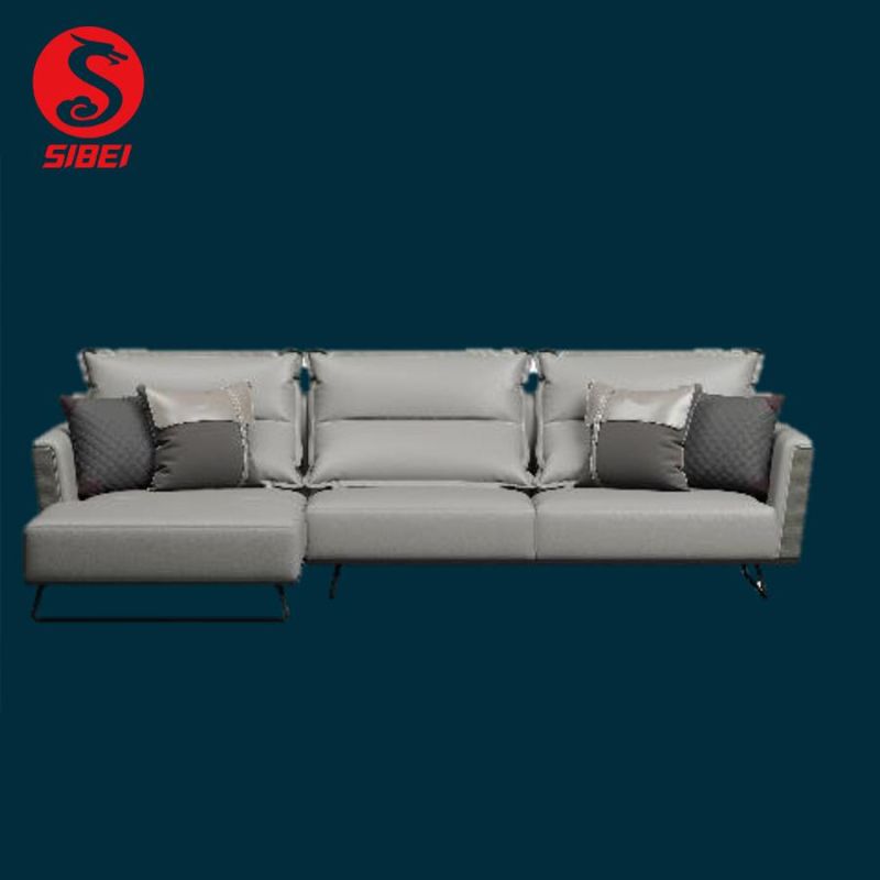 Modern Contemporary Luxury Home Furniture Living Room Sectional Corner Fabric or Genuine Leather Sofa