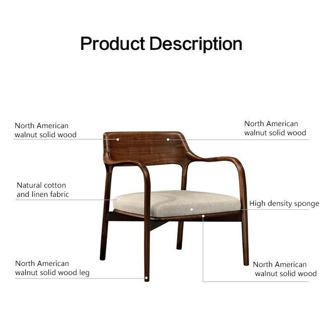 Nordic Ash Solid Wood with Fabric Leisure Chair Furniture for Hotel