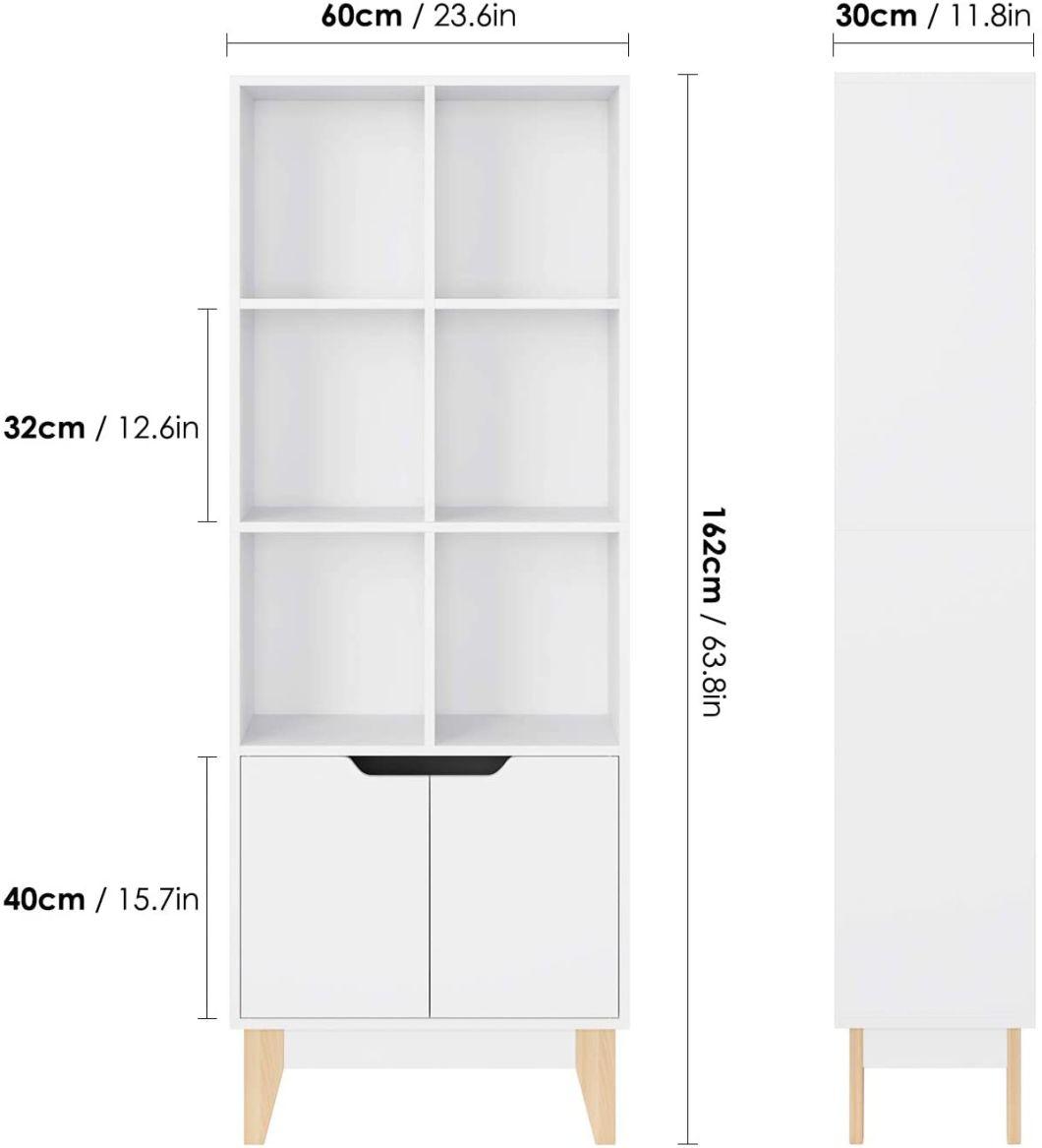 Modern Multipurpose Storage Shelf Bookcase Wood Display Shelf Stand for Books and Decorative