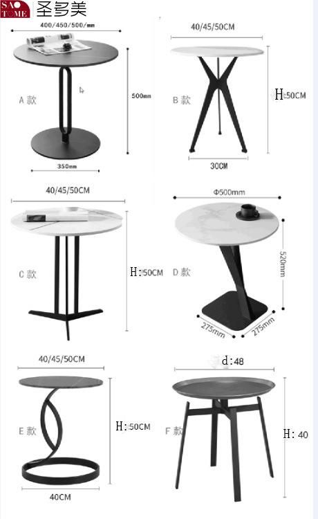 Simple Style Metal Frame Round Center Coffee Table