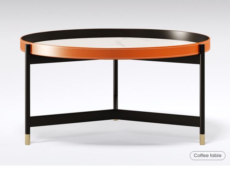 2 Set Modern Designer Round Steel Coffee Table