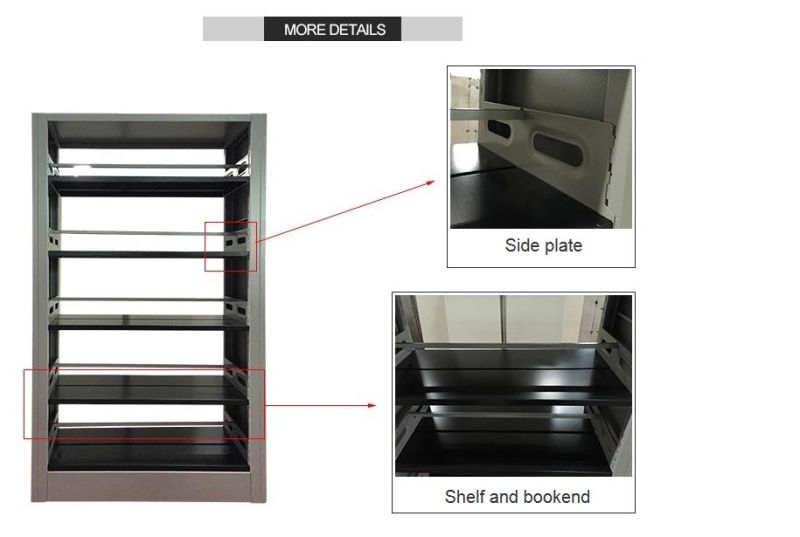 Single Unit Metal Bookshelf Double Face School Bookshelf