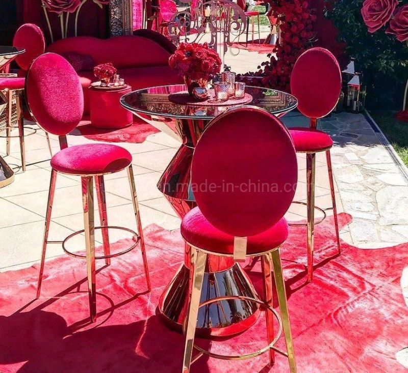 Hotel Furniture Stainless Steel Bar Chair with Cocktail Tables