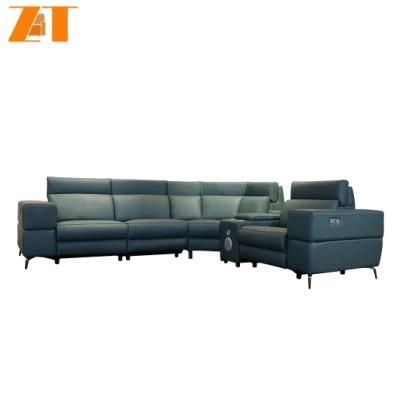 Modern Design Leather L Shape Sofa Set Has Music to Play Leather Sofa Set USB Charge Leather Sofa for Living Room Home Furniture