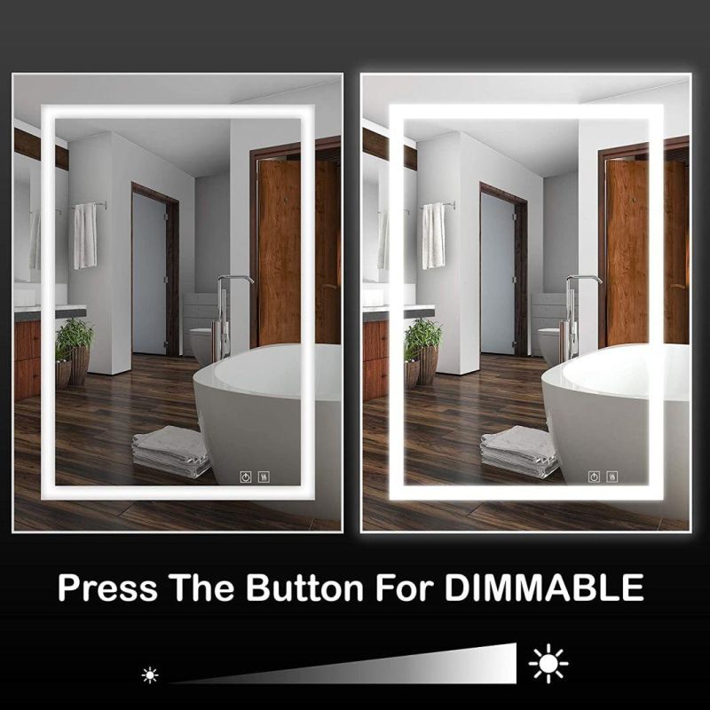 LED Intelligent Light-Emitting Bathroom Mirror for Home Hotel Decoration with Dimmer & Anti-Fog