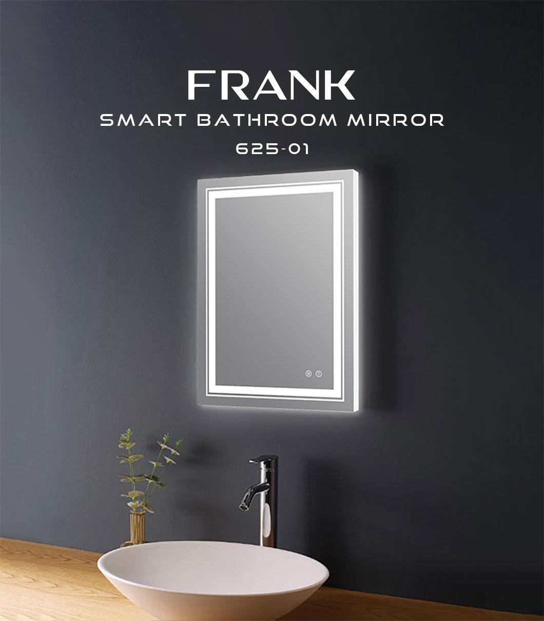 Rectangular LED Light Glass Bathroom Mirror Various Functions