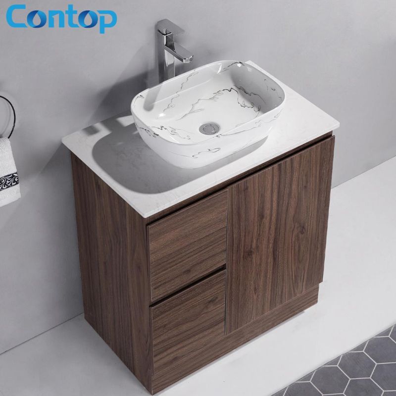 Modern Custom Bathroom Wooden Furniture High Quality Ceramics Bathroom Vanity