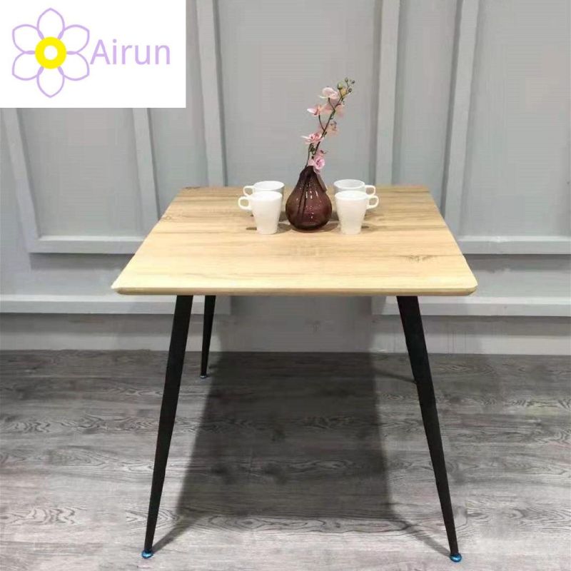 Modern Home Dining Room Wooden Furniture Wood MDF Dining Table with Metal Legs