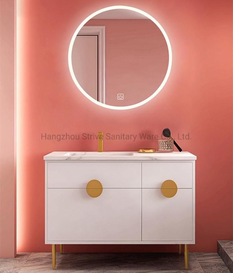 Modern Wall Bathroom Cabinet Furniture LED Light Glass Mirror Vanity