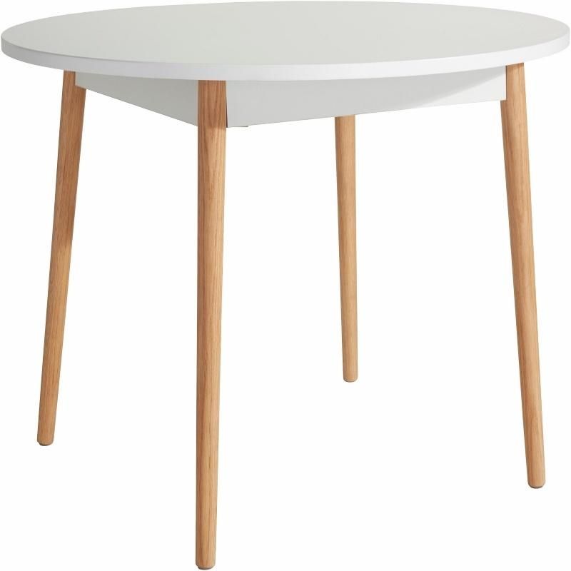 Strong Round Modern Wooden White Dining Table Furniture for Restaurants