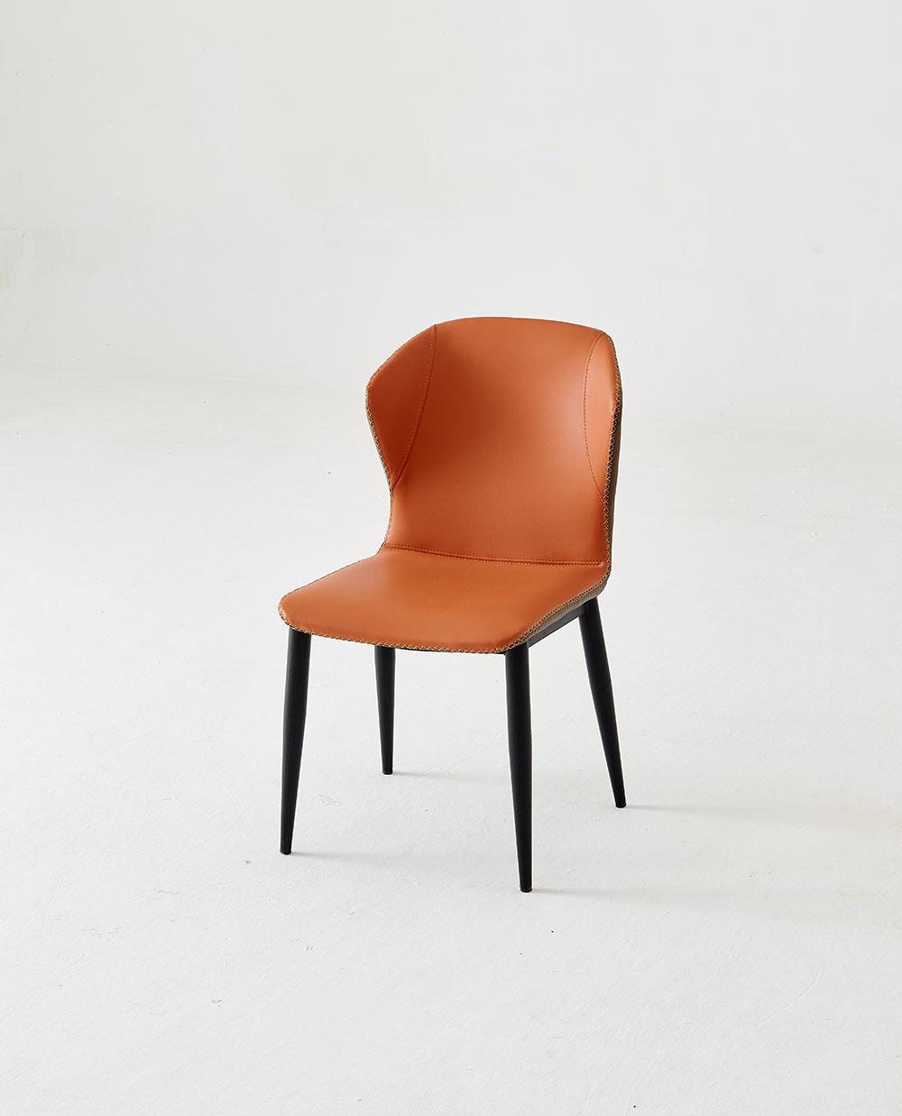 Home Furniture Orange Dining Chair PU Leather