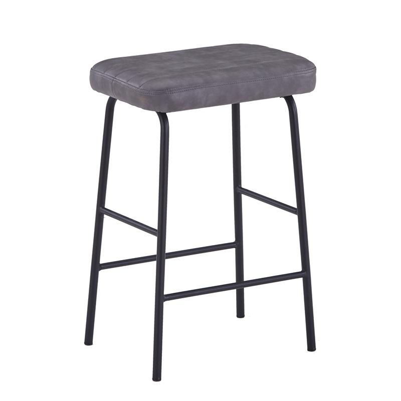 New Design Fancy Cheapest Grey Color Home Hotel PU Tall Armless High Bar Chair Stools for Pub Kitchen