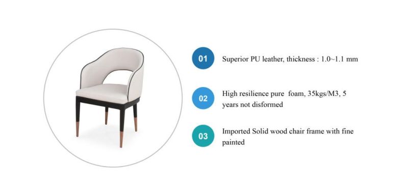 Zode Modern Luxury Leather Restaurant Upholstered Dining Chair